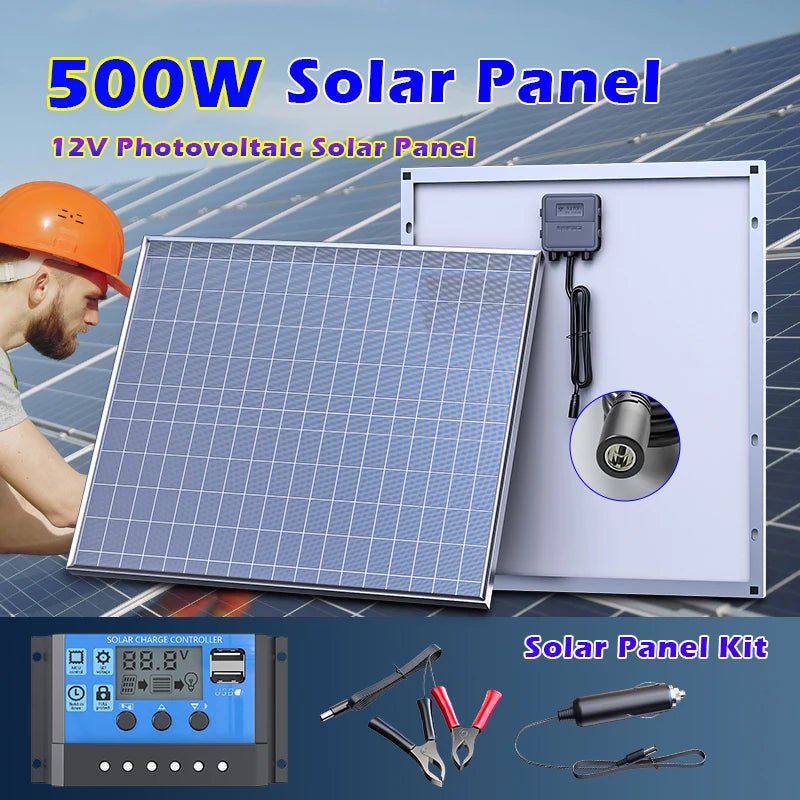 500W Solar-Powerbank Kit mit 12V/18V Panel