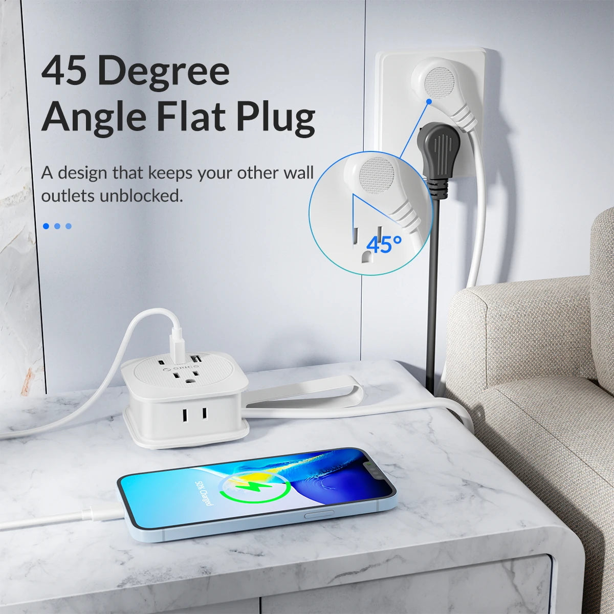 ORICO Travel Power Strip with USB-C