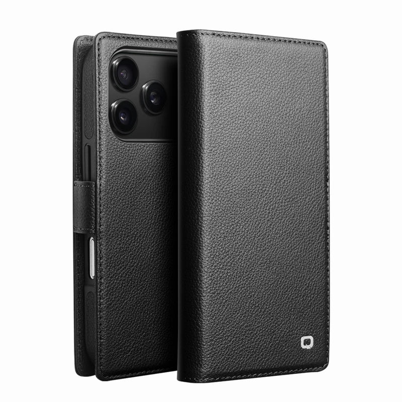 Leder Flip-Hülle mit Kartenfach für iPhone 17 Pro