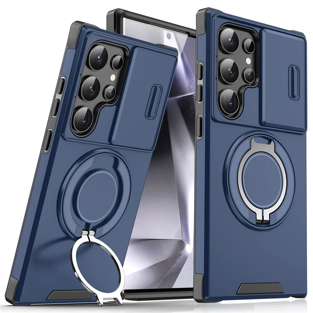 Magnetische Slide Kamera Ständer Hülle Samsung
