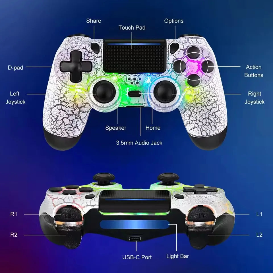RGB Wireless Gamepad 2025 für PS4/Slim/Pro & PC