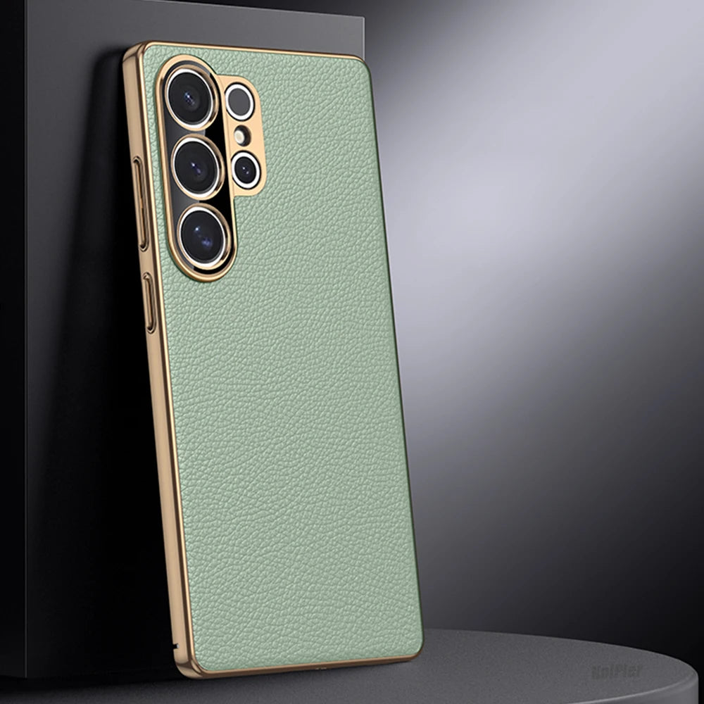 Luxuriöse Lederhülle für Samsung S25 Ultra Plus