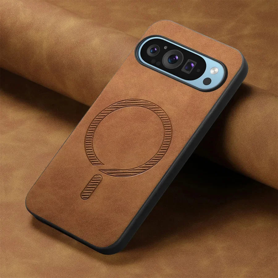 Luxus Leder Hülle Pixel 9 Pro Magsafe