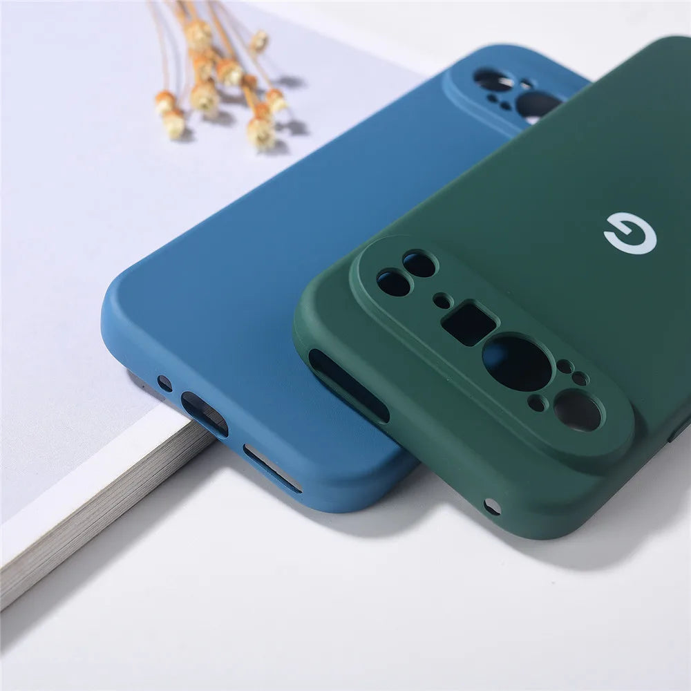 Original hülle für Google Pixel 9 Pro XL Hüllen flüssige Silikon TPU Rückseite für Pixel 9 9pro 9Proxl stoß feste Schutz coque