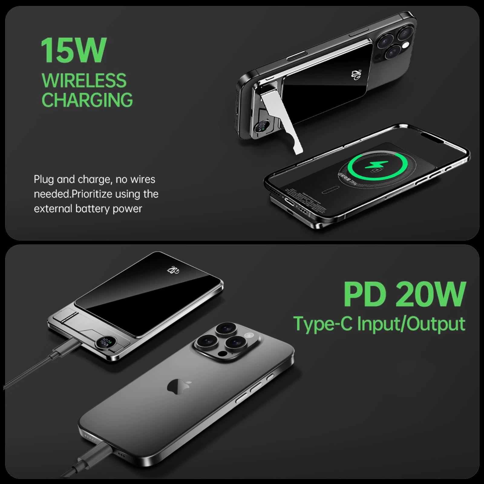 Ultra Slim Powerbank 10000mAh mit MagSafe Ladefunktion