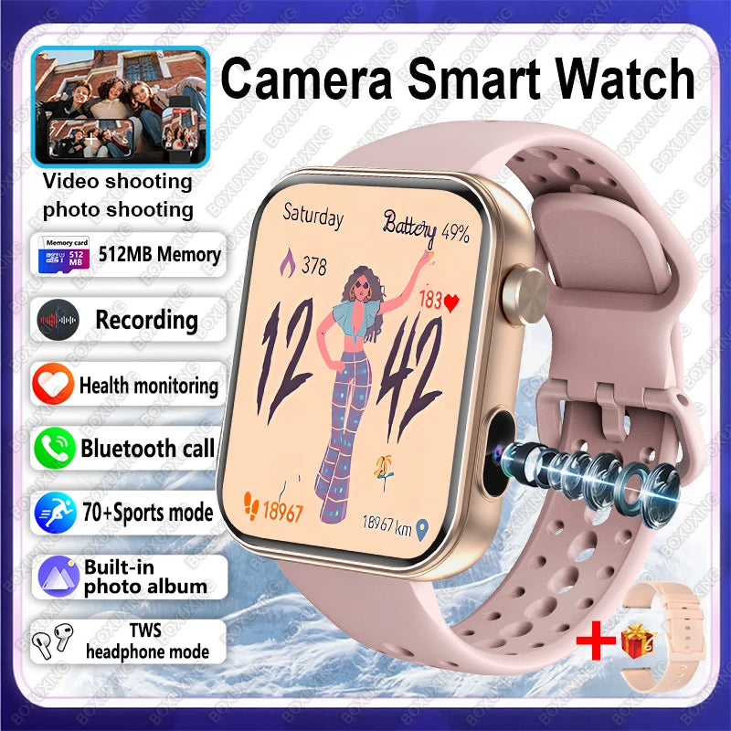 Smartwatch 2025 mit Kamera, Fitness & Anruf-Funktion