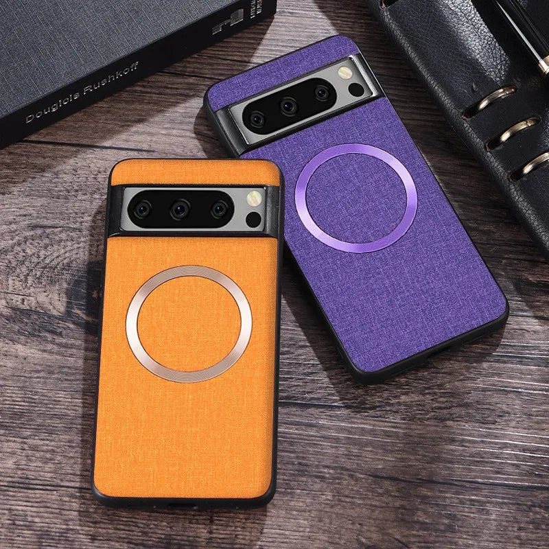 für Magsafe Stoff-Stoffhülle für Google Pixel 9 8 7 6 Pro XL 7A 8A 6A Magnetisches kabelloses Laden Slim Cover für Pixel 9Pro 8Pro