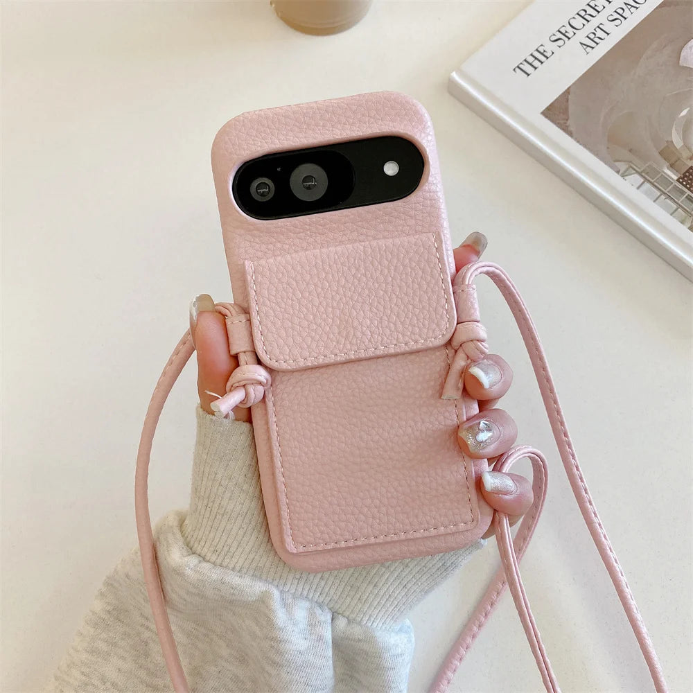 Luxus Leder Wallet Hülle für Google Pixel 9 Pro