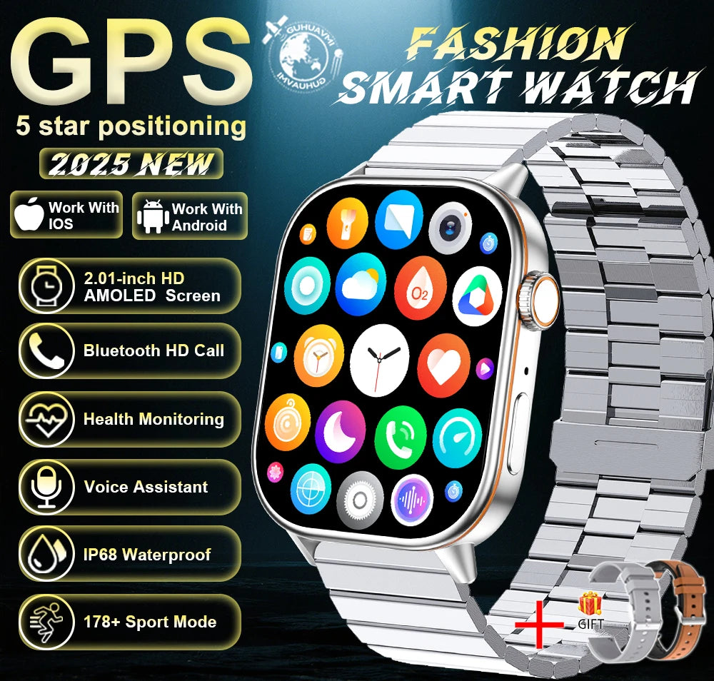 Robuste 2025 Militär GPS Smartwatch mit Taschenlampe & Bluetooth-Anruf für Android & iOS