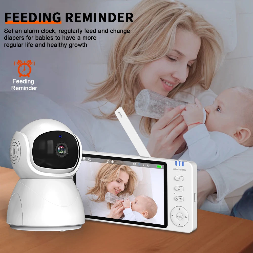 5-Zoll HD Baby Monitor mit Nachtsicht & 2-Wege Audio