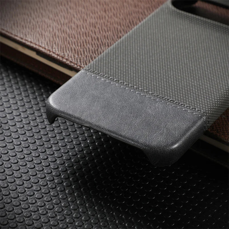 Matte Leinen-Lederhülle für Pixel