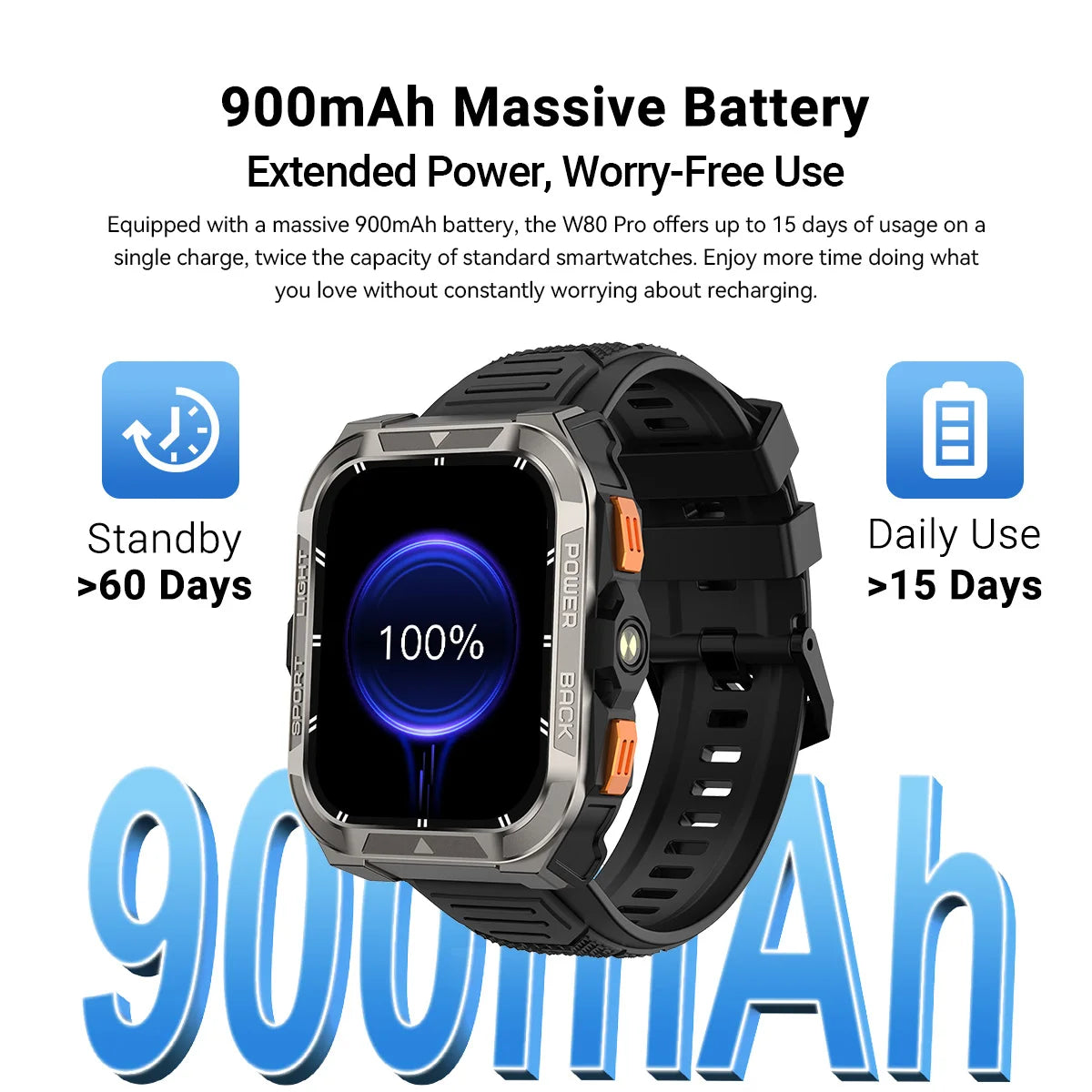 Blackview W80 PRO Outdoor Smartwatch mit GPS & Taschenlampe