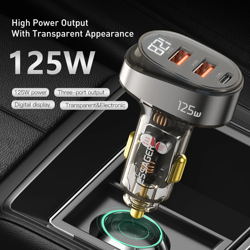 Essager 125W Auto Schnellladegerät mit Display