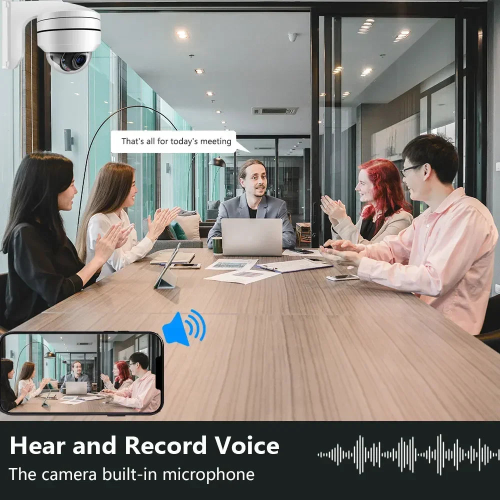 8MP 4K PTZ Dome IP Camera with Zoom &amp; Night Vision