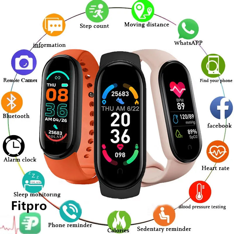 M6 Fitness Smartwatch für Männer & Frauen, Herzfrequenz