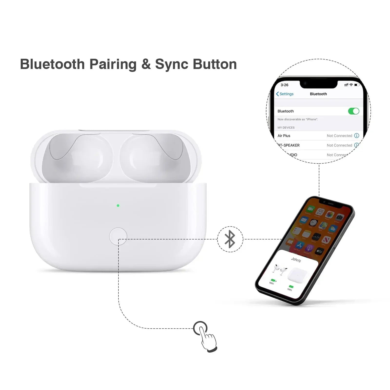 Kabellose Ladehülle für AirPods Pro 1/2 450 mAh
