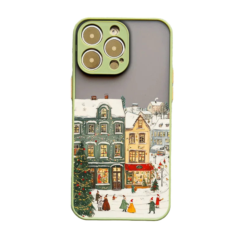 Cartoon Weihnachts-Handyhülle für iPhone 17 & 16 – Stoßfest & Matt