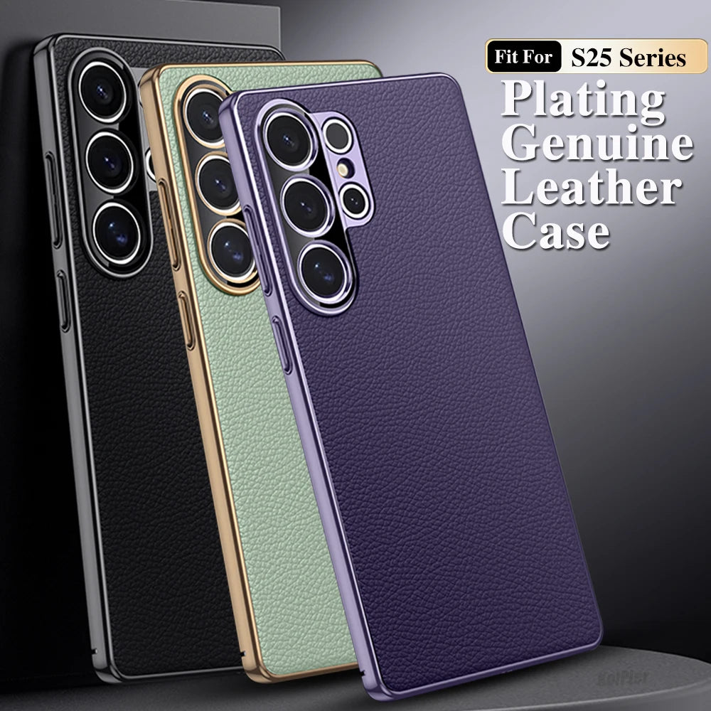 Luxuriöse Lederhülle für Samsung S25 Ultra Plus