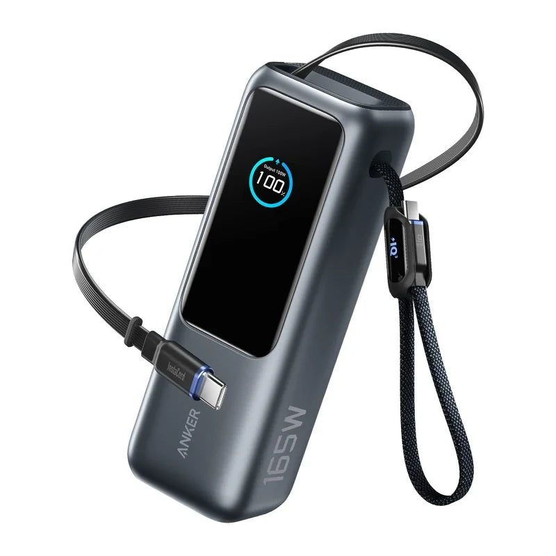 Hochleistungs Powerbank mit einziehbarem Kabel