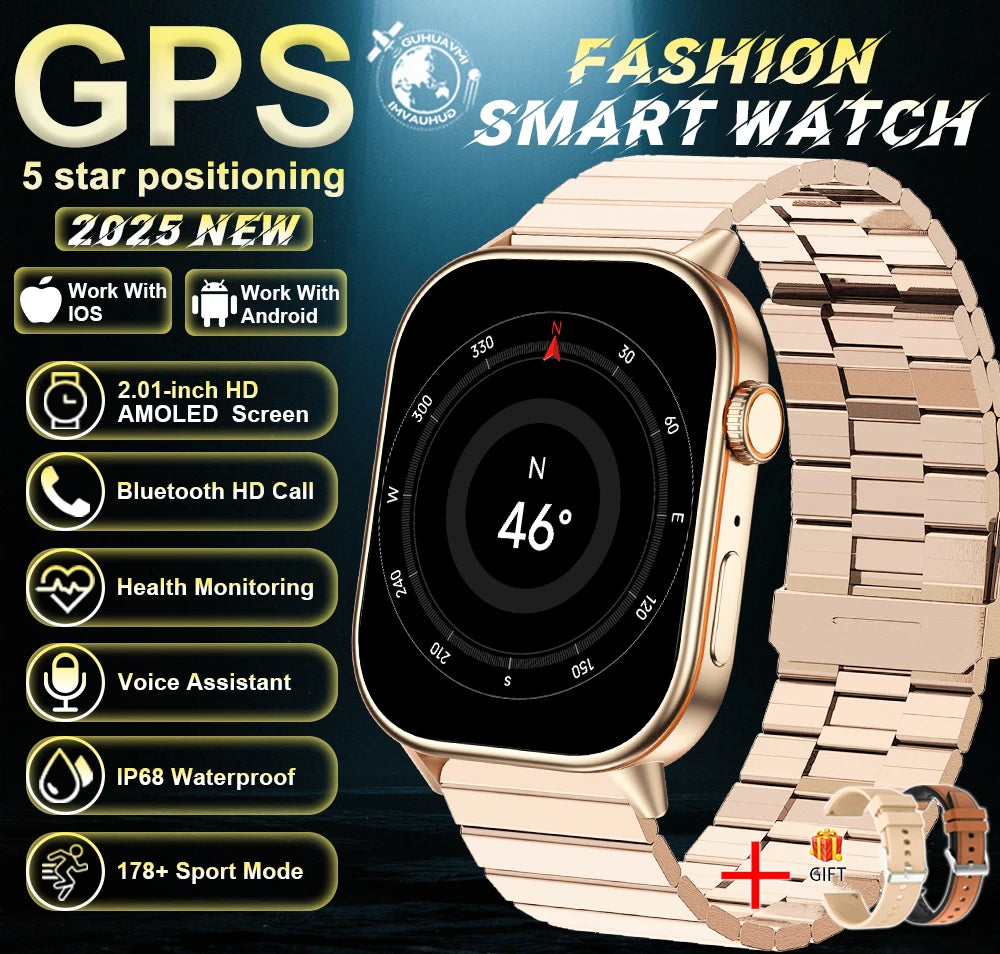 Robuste 2025 Militär GPS Smartwatch mit Taschenlampe & Bluetooth-Anruf für Android & iOS
