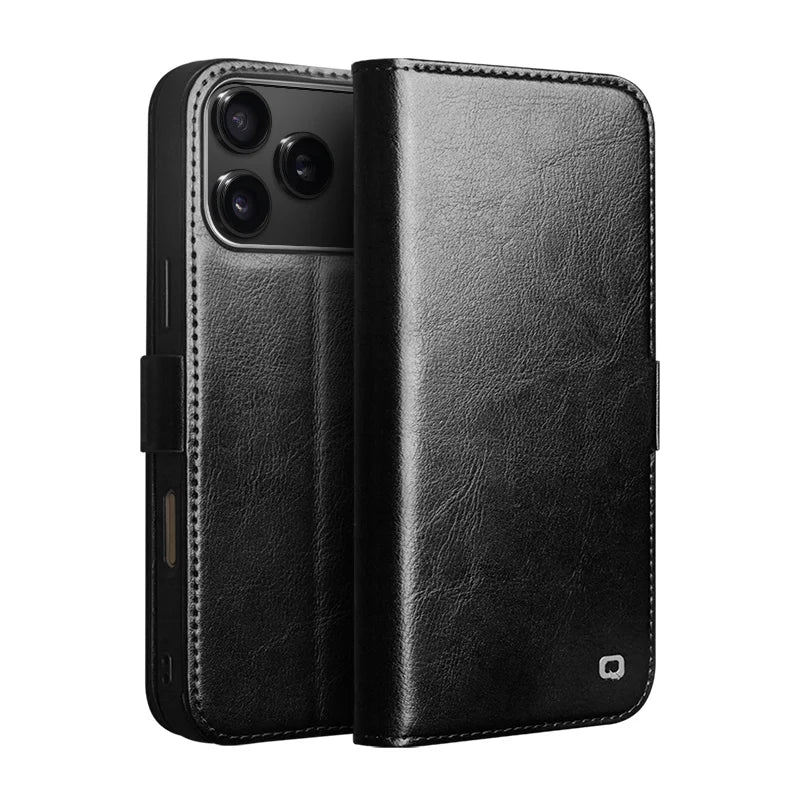 Leder Flip-Hülle mit Kartenfach für iPhone 17 Pro