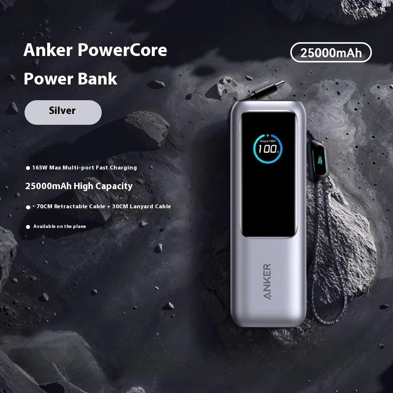 Hochleistungs Powerbank mit einziehbarem Kabel