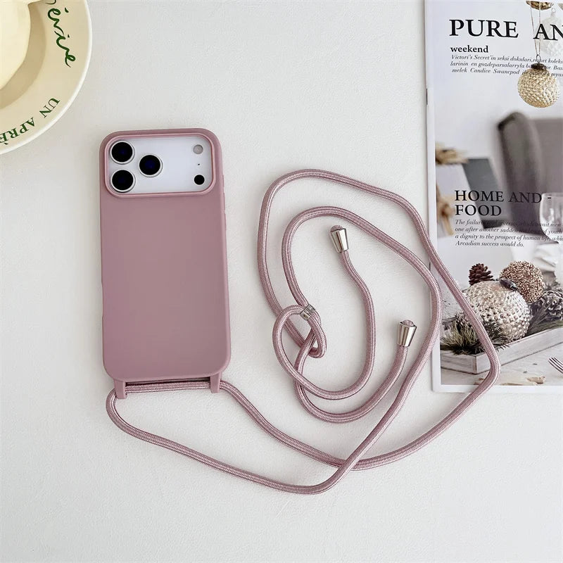 Silikon Lanyard-Hülle iPhone 17 Bonbonfarben