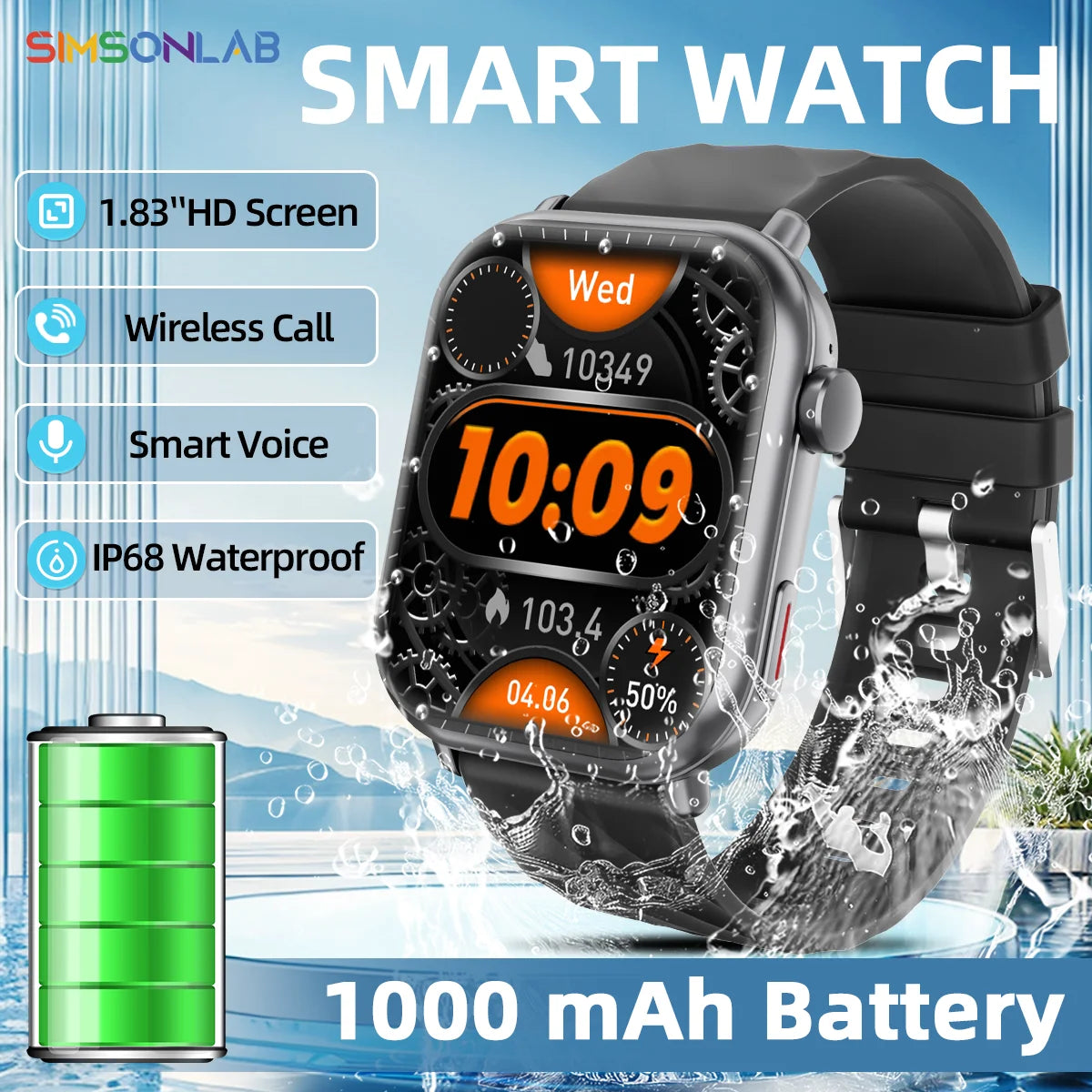 Outdoor Smartwatch 2025 mit 1,83" HD & BT-Anruf