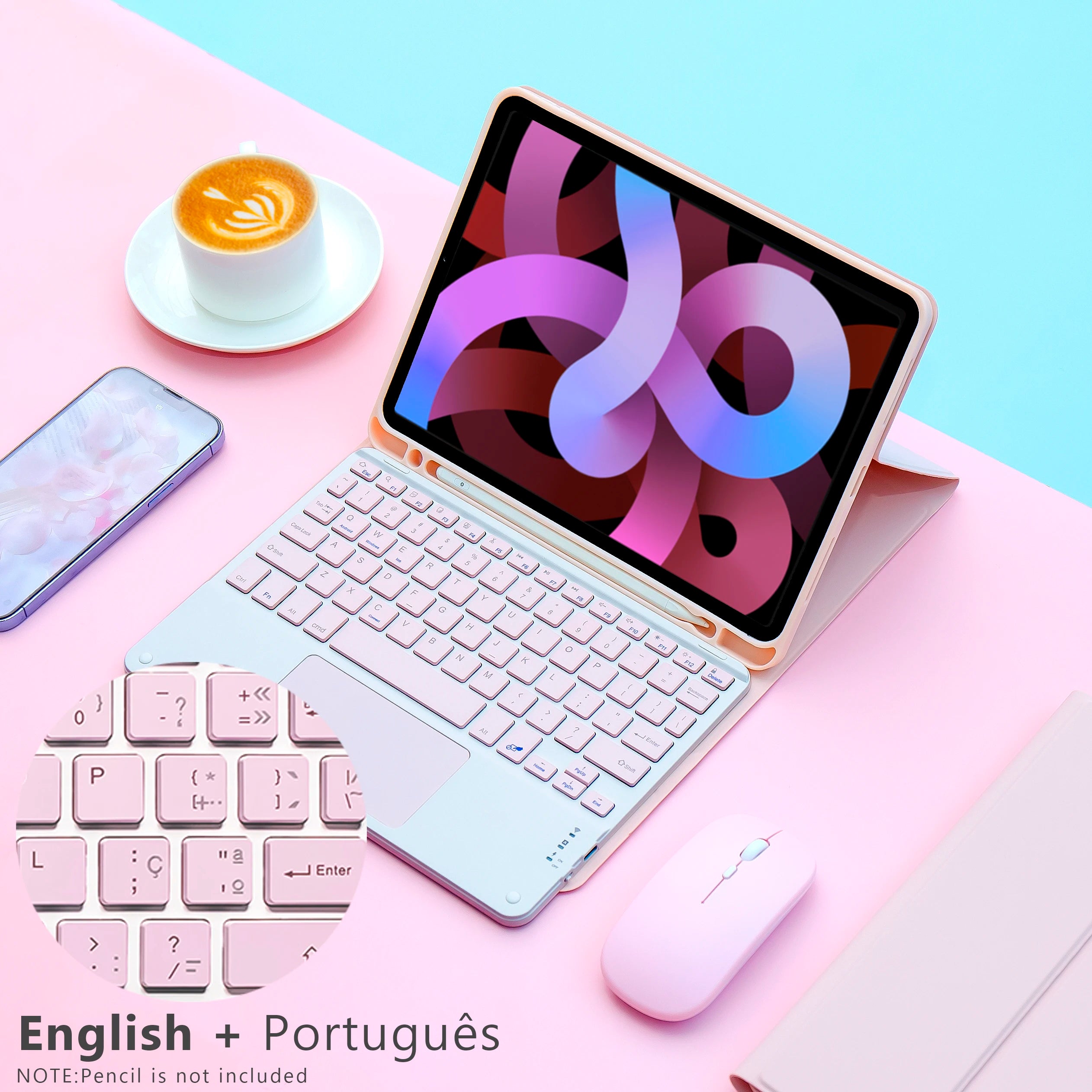 iPad Hülle mit Tastatur & Maus Set