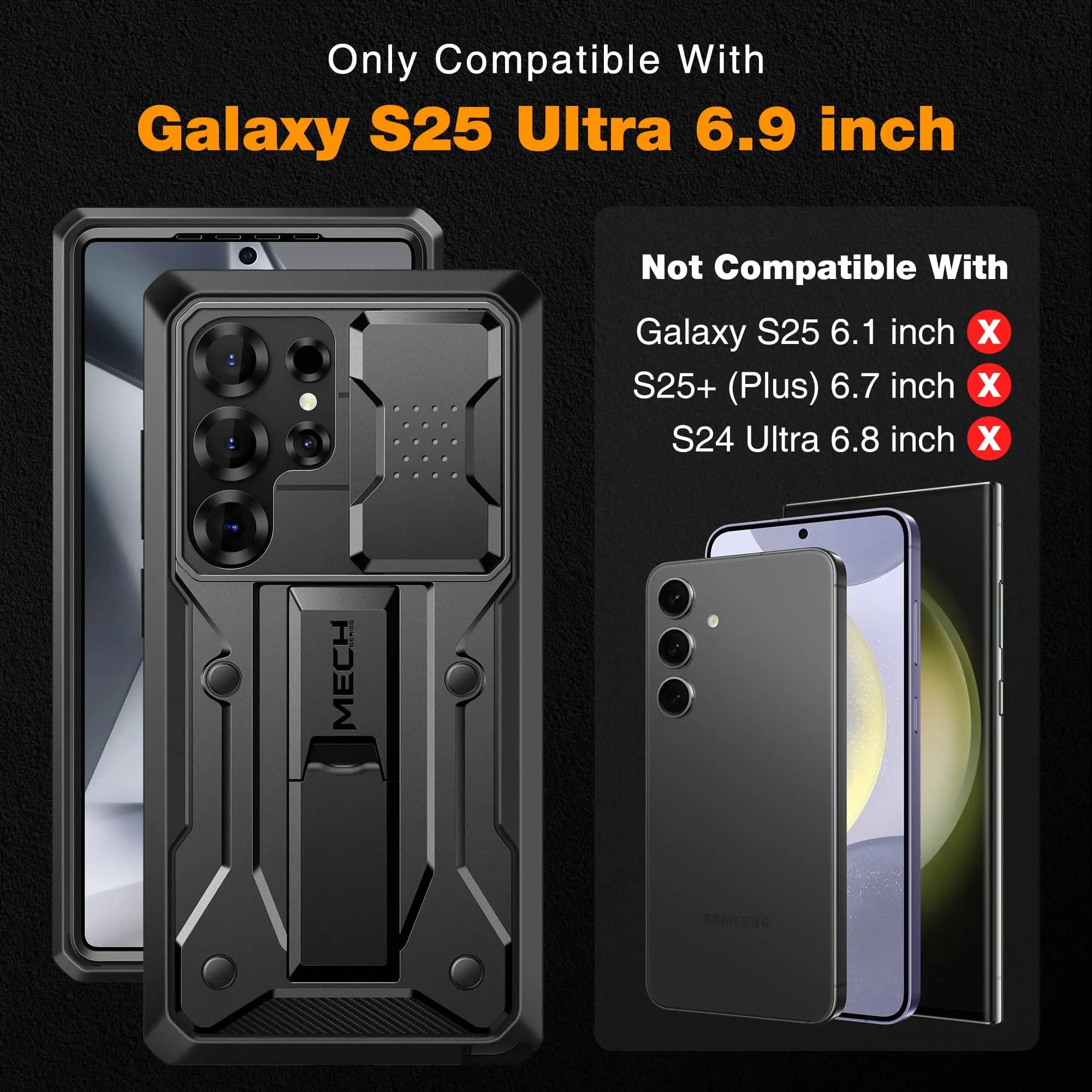 Robuste Schutzhülle mit Ständer für Galaxy S25 Ultra