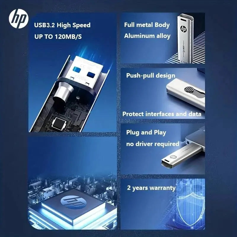 HP USB-Flash-Laufwerk 3.2, 32GB, 64GB, Metall