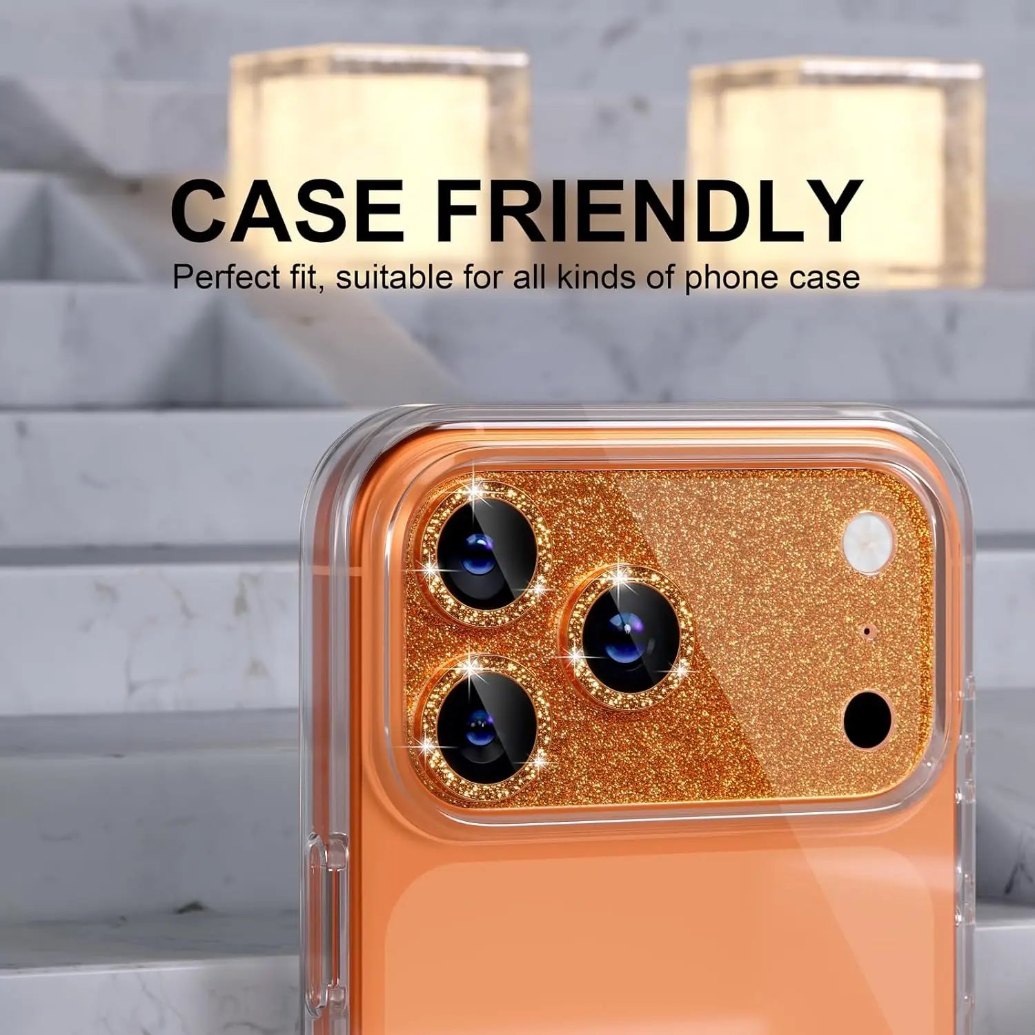 Glitter camera protective ring for iPhone 17 Pro Max