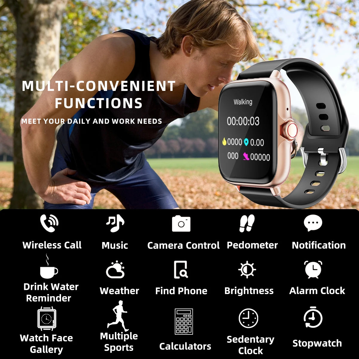 1,83'' Smartwatch mit Anruf, Schlaf & Sport für iPhone