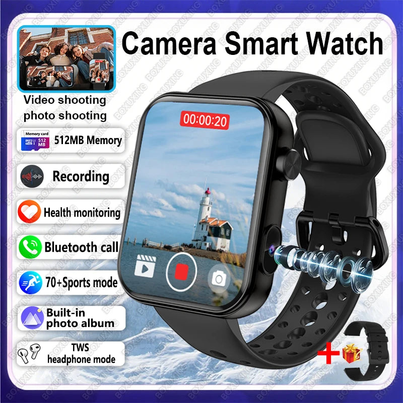Smartwatch 2025 mit Kamera, Fitness & Anruf-Funktion
