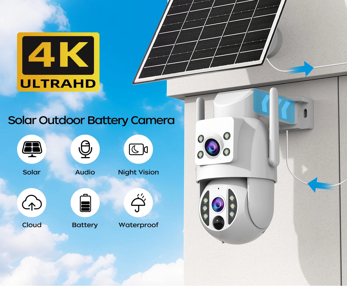4K Solar WLAN PTZ Kamera mit Dual Objektiv Outdoor