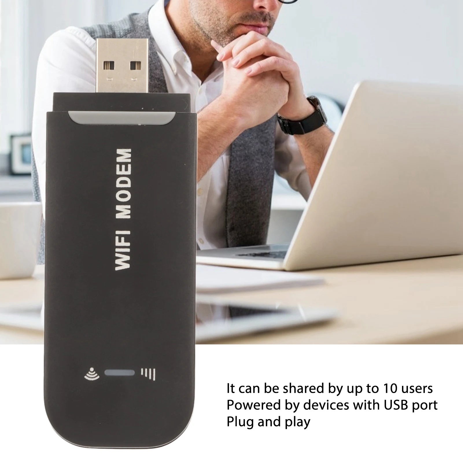 4G WLAN Router Schwarz, 10 Nutzer, USB