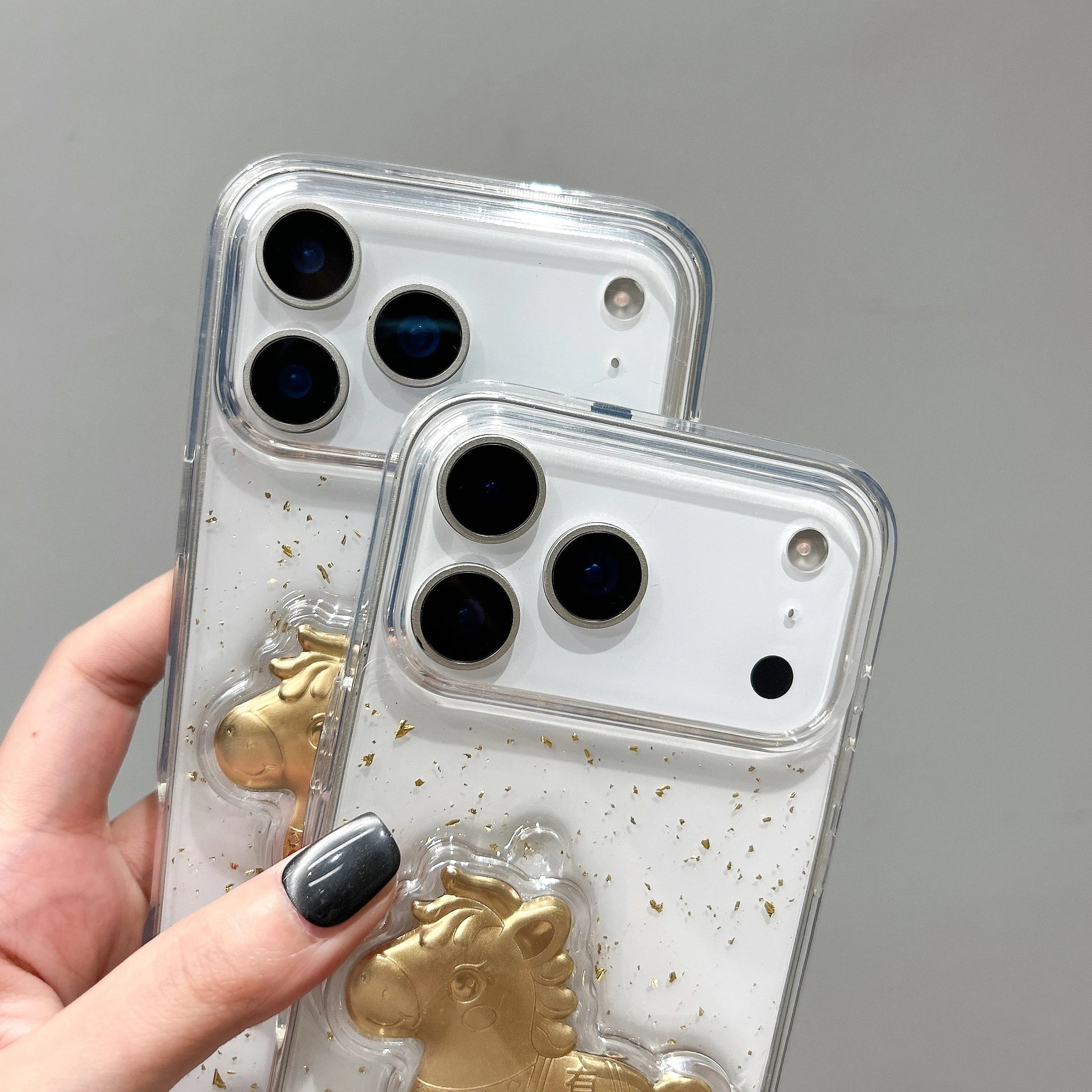 3D Goldfolie Cartoon Glitzer Hülle für iPhone 17 Pro Max