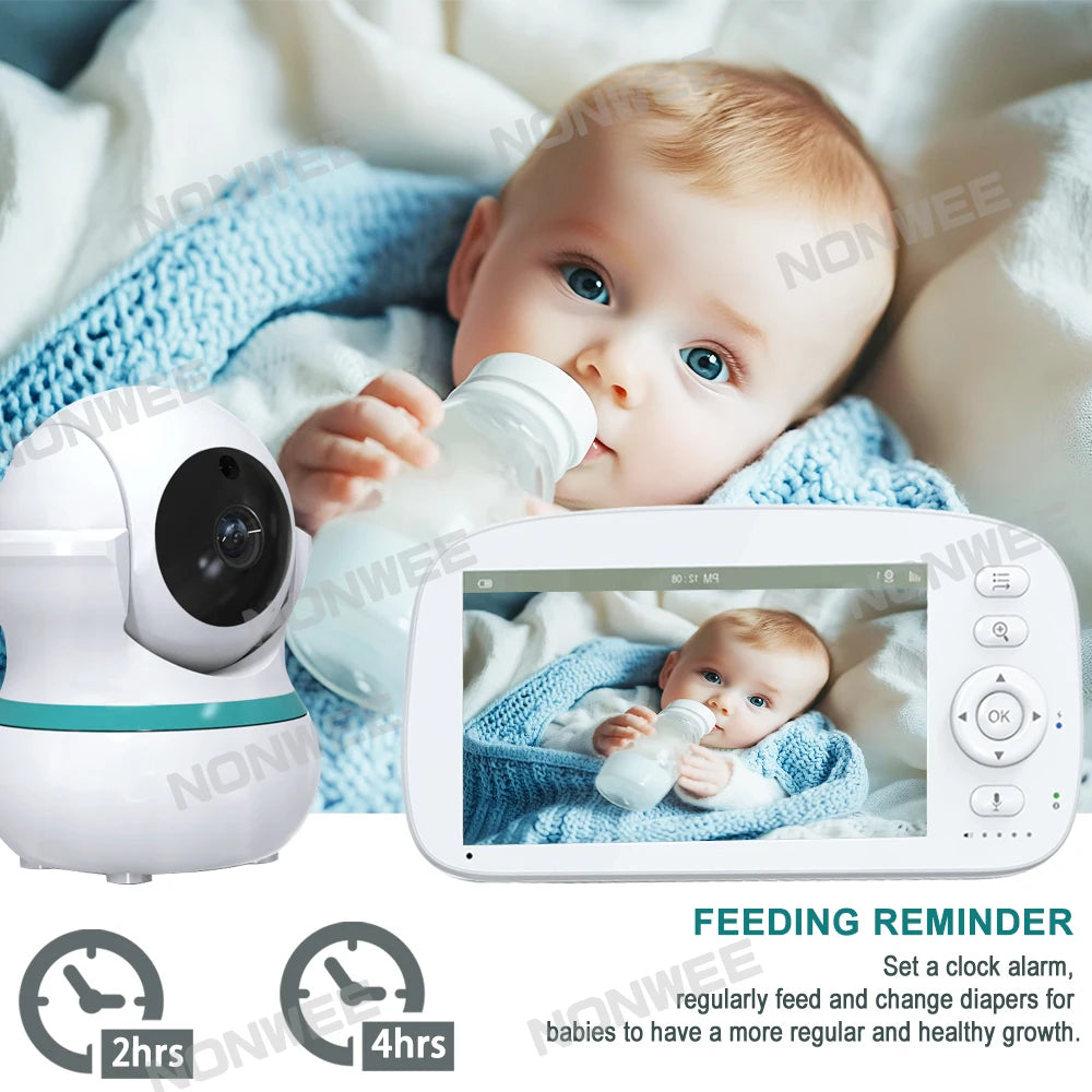 5" HD Babyphone mit 360° PT Nachtsicht VOX Temp