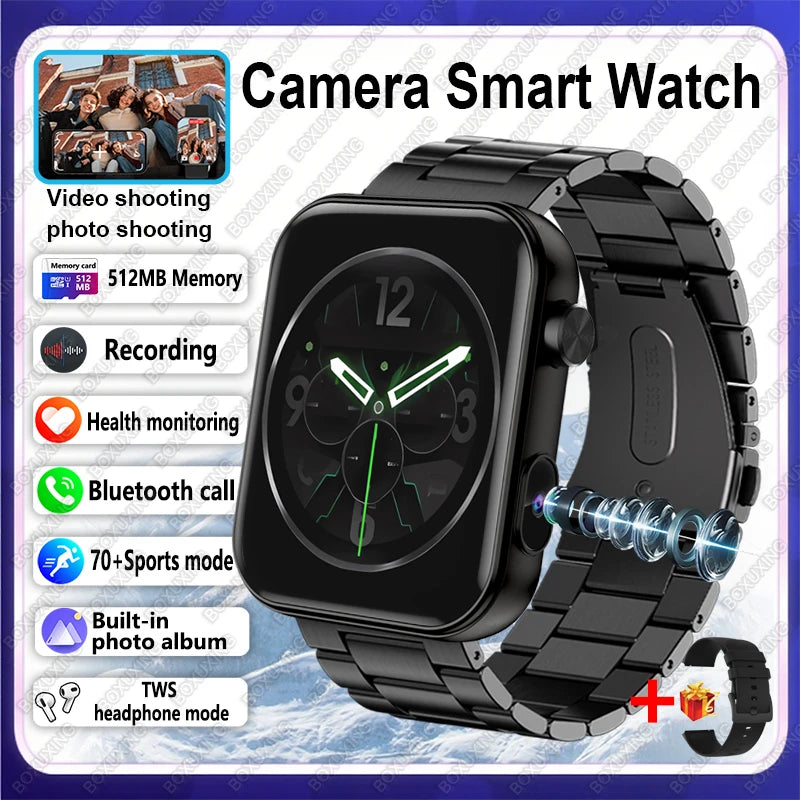 Smartwatch 2025 mit Kamera, Fitness & Anruf-Funktion