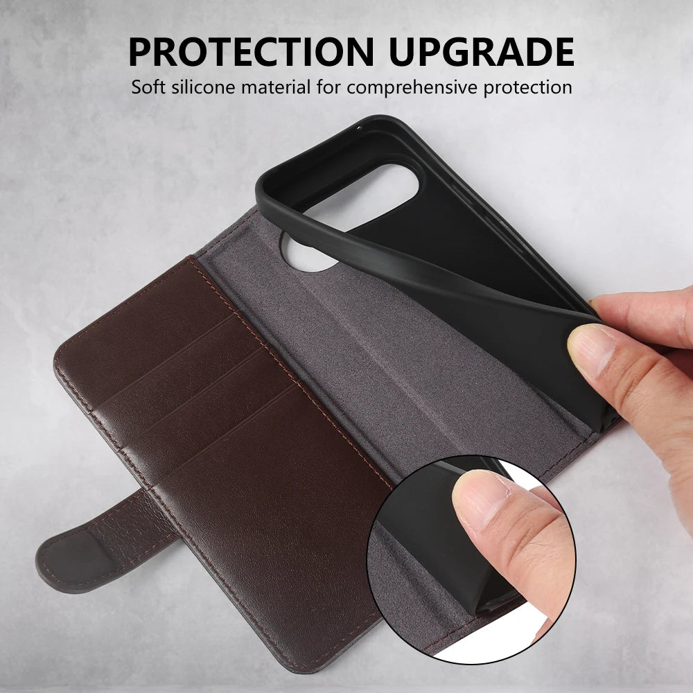 Luxuriöse Echtleder Handyhülle für Google Pixel 10