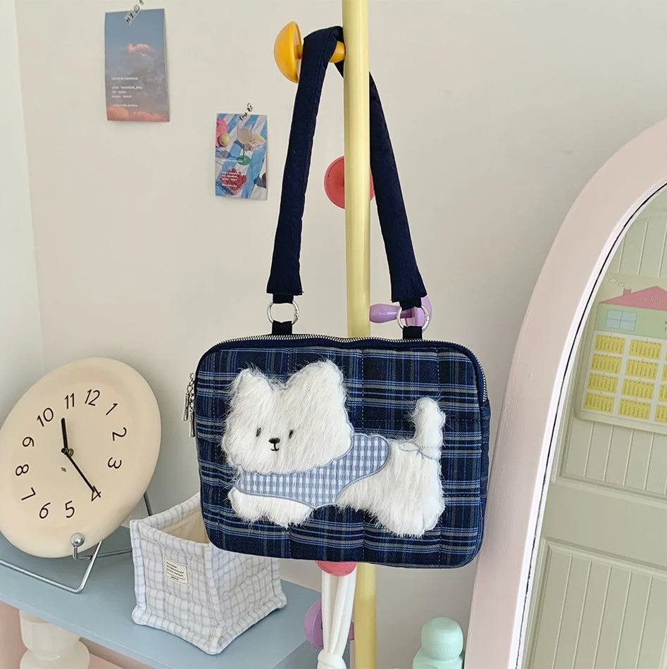 Süße koreanische Laptop-Umhängetasche 13–15,6 Zoll