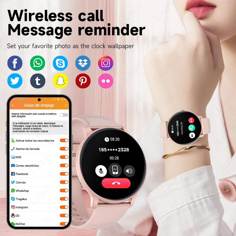 LIGE 2025 Smartwatch mit Bluetooth-Anruf & Fitnessfunktionen