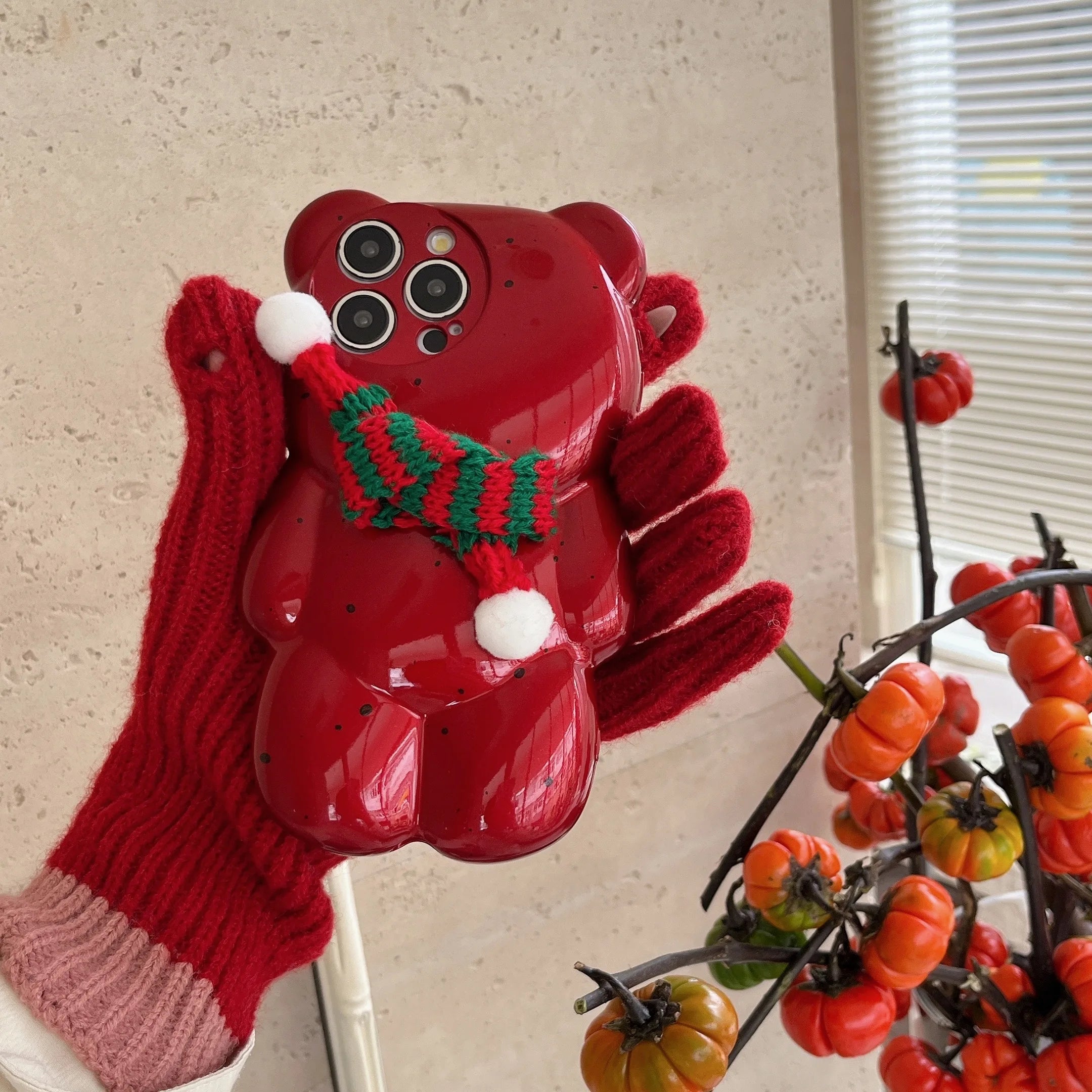 Christmas Bear Case for iPhone 16 Soft