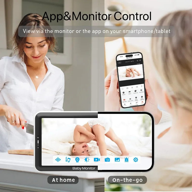 1080P baby monitor with 5-inch display and temperature