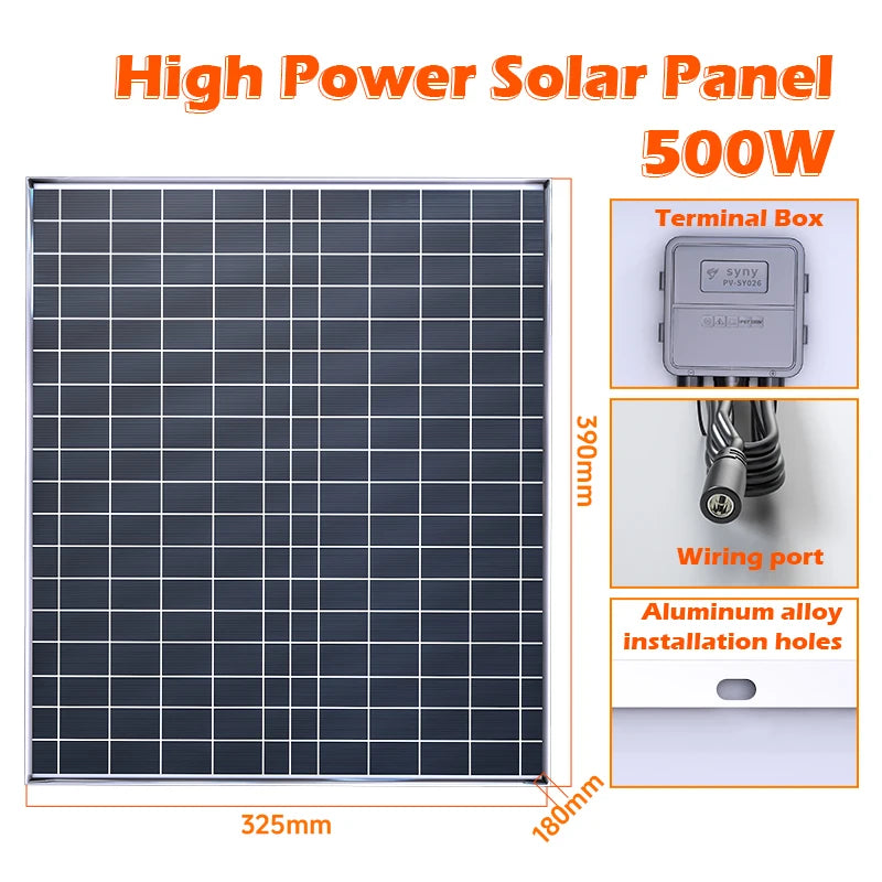 500W Solar-Powerbank Kit mit 12V/18V Panel