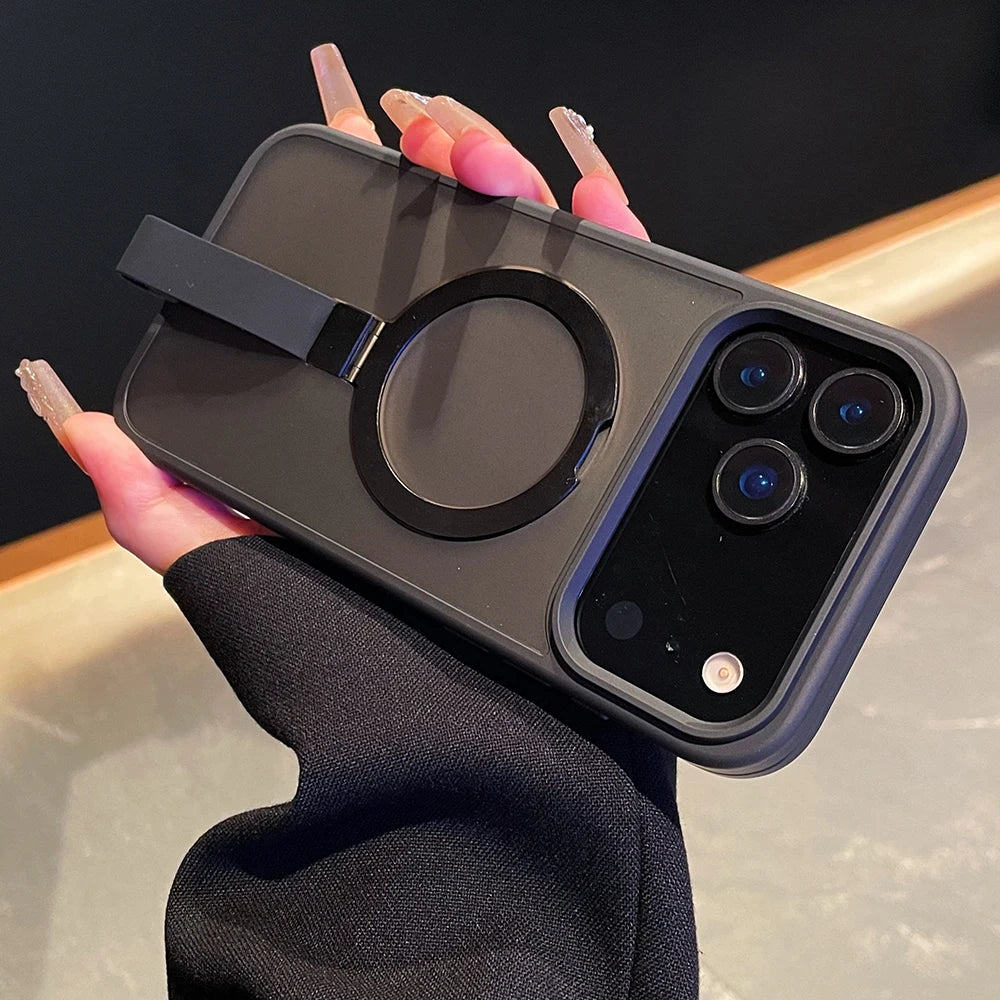 Für iPhone 17 – Magnetische Hülle mit Metallhalter