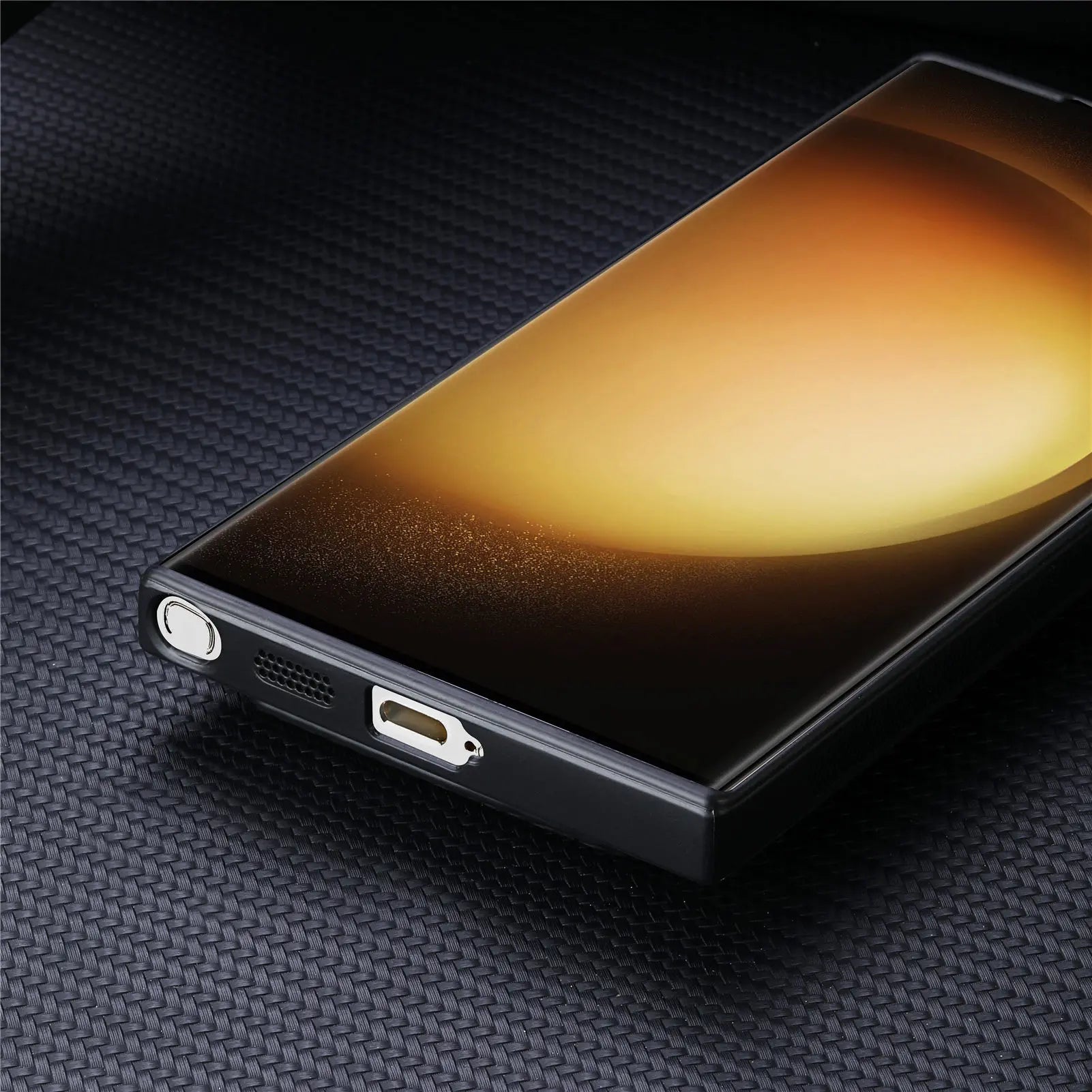 Carbon PU Lederhülle Magsafe für Samsung Galaxy