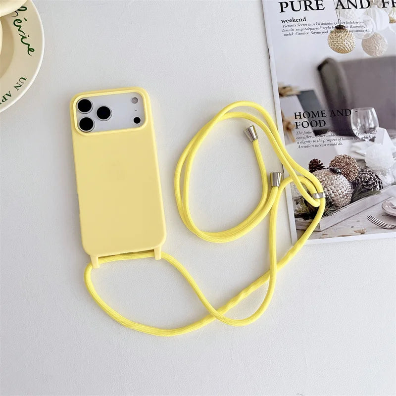 Silikon Lanyard-Hülle iPhone 17 Bonbonfarben