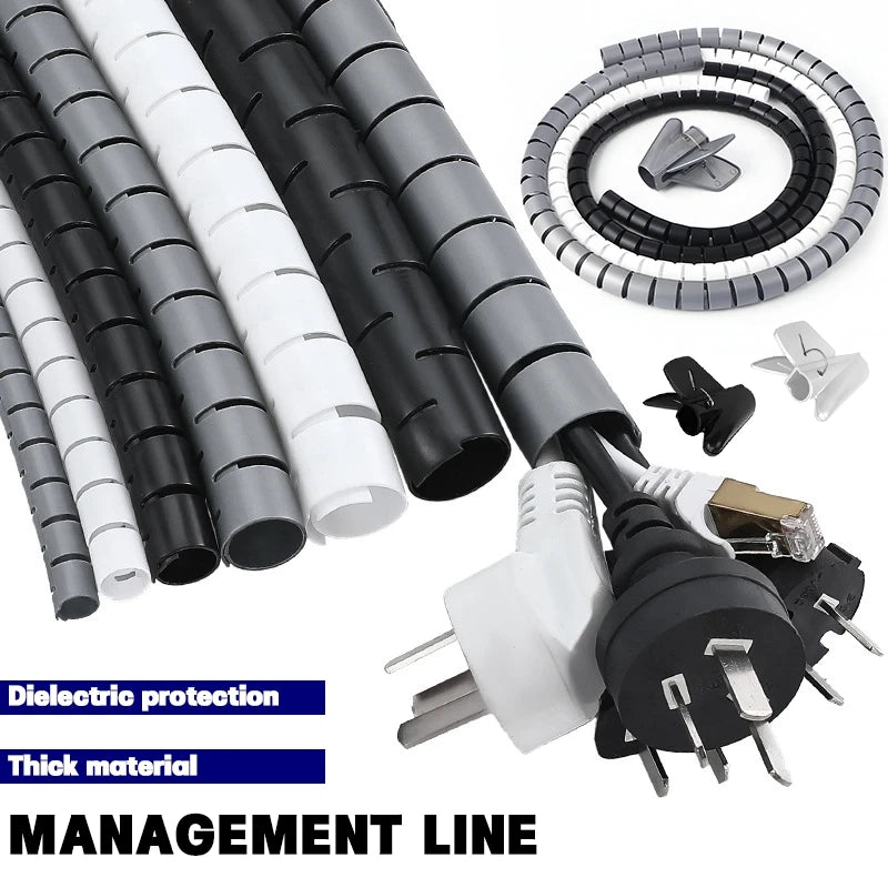 Flexible Spiralkabel Hülle 2M für Schreibtisch & Haushalt