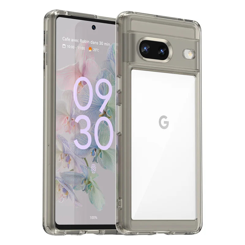 Klar transparente Pixel 7 Hülle mehrfarbig
